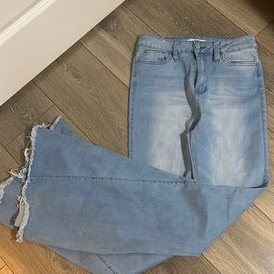 Fashion nova bootcut light wash stretchy denim jeans